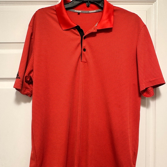 adidas Other - Adidas Red Polo Shirt with Textured Fabric